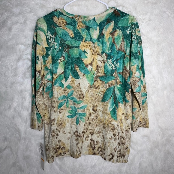 NWT Alfred Dunner 2 Tops Size Small Floral Shirts - Picture 3 of 14
